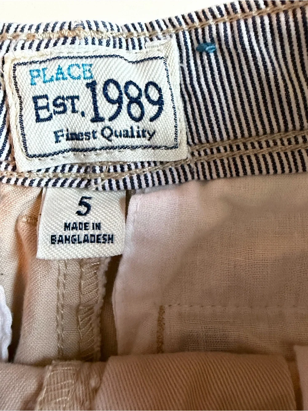 Children's Place Skull Khaki Shorts Boys Size 5 Adjustable Waistband Pockets